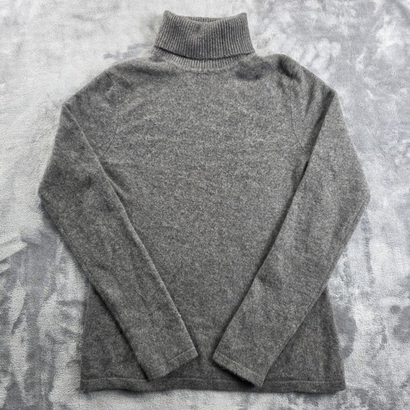 Lord & Taylor Sweaters - Lord & Taylor Turtleneck Sweater Womens Medium Grey Two Ply Cashmere Knit